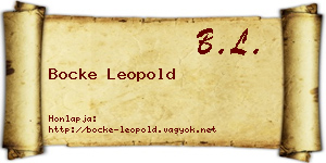 Bocke Leopold névjegykártya